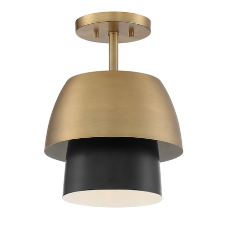 Designers Fountain 11in Moonshadow 1-Light Old Satin Brass Ceiling Light Semi Flush Mount D213M-SF-OSB